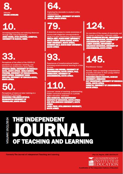 					View Vol. 19 No. 1 (2024): The Independent Journal of Teaching and Learning
				